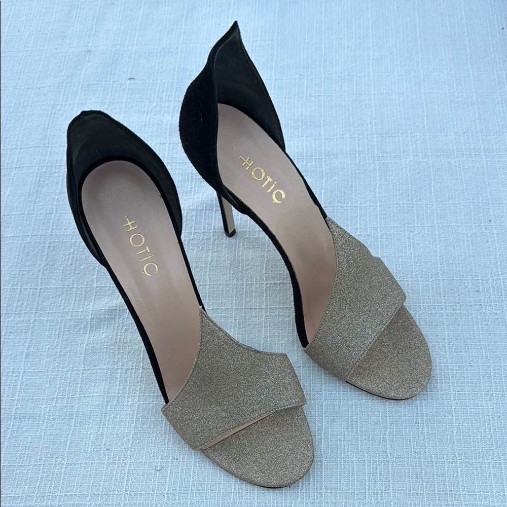 Black and Gold Women's Heels